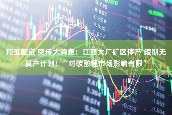 和玉配资 突传大消息：江西大厂矿区停产 短期无复产计划！“对碳酸锂市场影响有限”